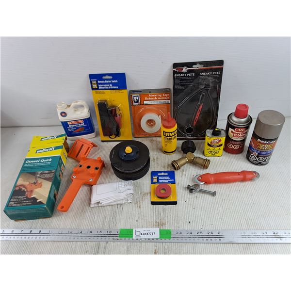 Brake Fluid, Sneaky Pete, Remote Starter Switch, Dowel Quick, Marking Chalk, Misc