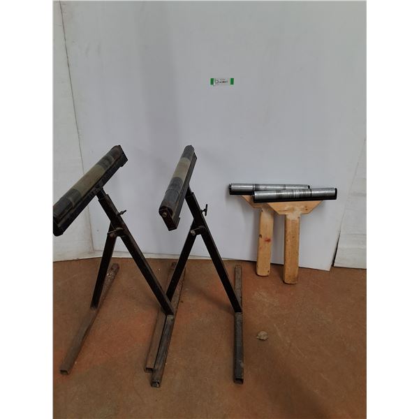 *Pair of Adjustable Support Roller Stands, Material Rollers. Pickup Only