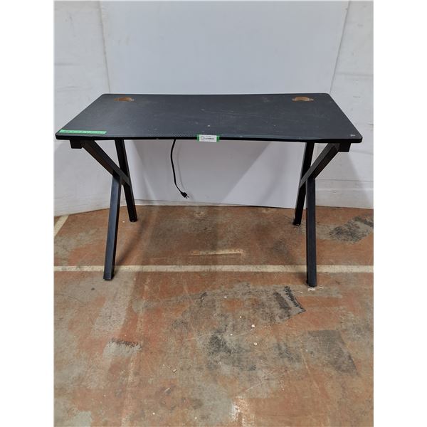 *Black Gaming Desk. Measurements in Photos, Not Tested, As Is. Pickup Only