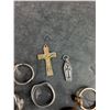 Image 4 : Assorted Rings & (2) Crucifix Pendants