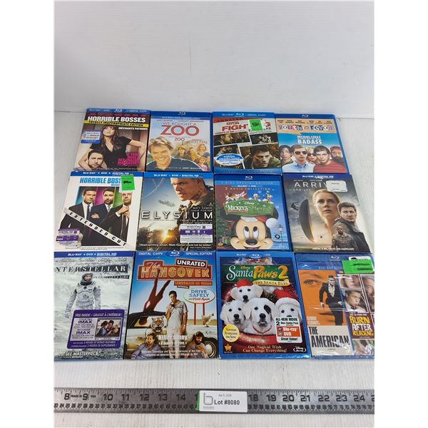 (12) Blu-Ray Dvds - Horrible Bosses, The Hangover, Mickey Mouse