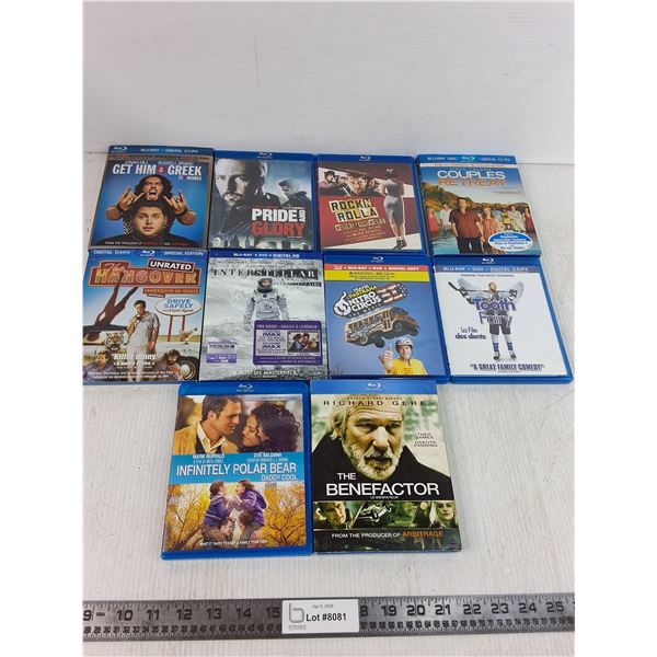 (10) Blu- Ray DVDs- The Hangover, Tooth Fairy, Couples Retreat
