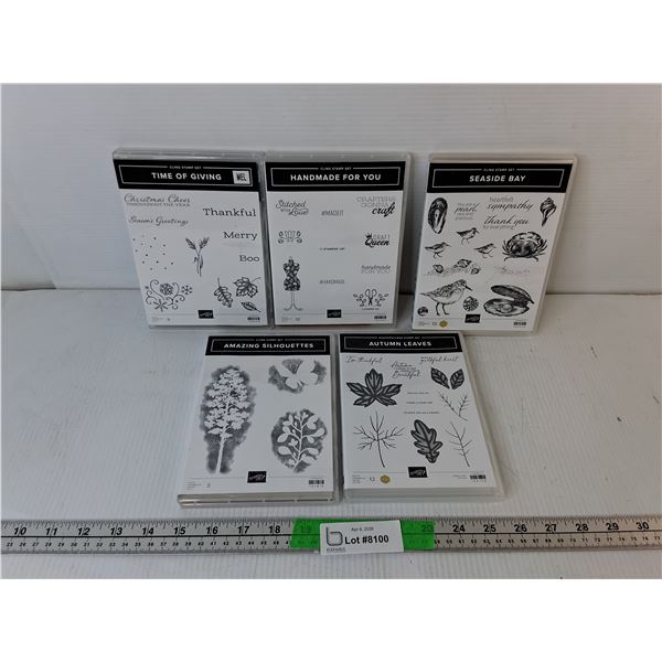 (5) Cling & Photopolymer Stamp Sets- Autumn, Seaside, Misc. Appear New