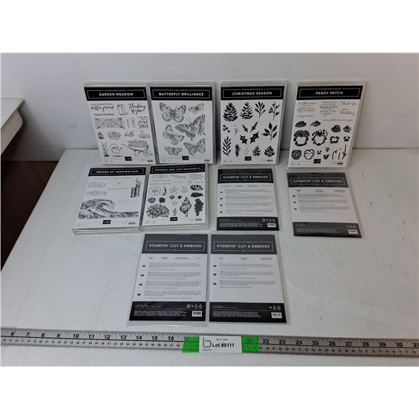 (10) Photopolymer/Cling & Die Stamp Sets- Pansies, Butterflies, Misc. Most Appear New