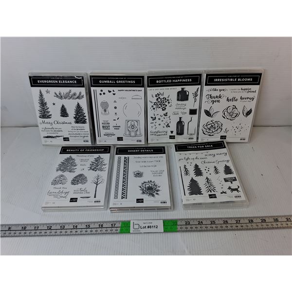 (7) Photopolymer/Cling Stamp Sets- Christmas, Flowers, Misc.