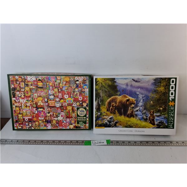 (2) 1000 Piece Puzzles- Dollies & Grizzly Cubs
