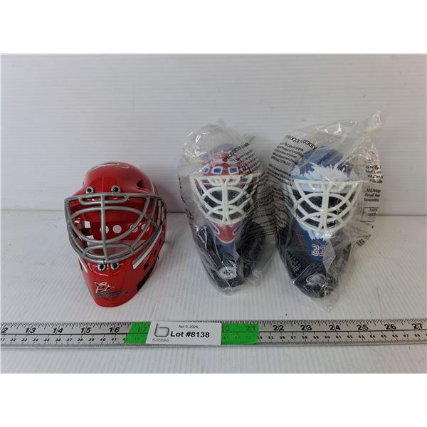 Carolina Hurricanes Model Helmet/Coinbank, Jocelyn Thibault & Patrick Roy Model Helmets- Sealed