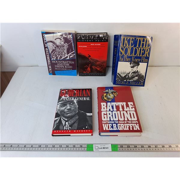(5) War Books- Victory Point, Ike the Soldier- As They Knew Him, Misc.