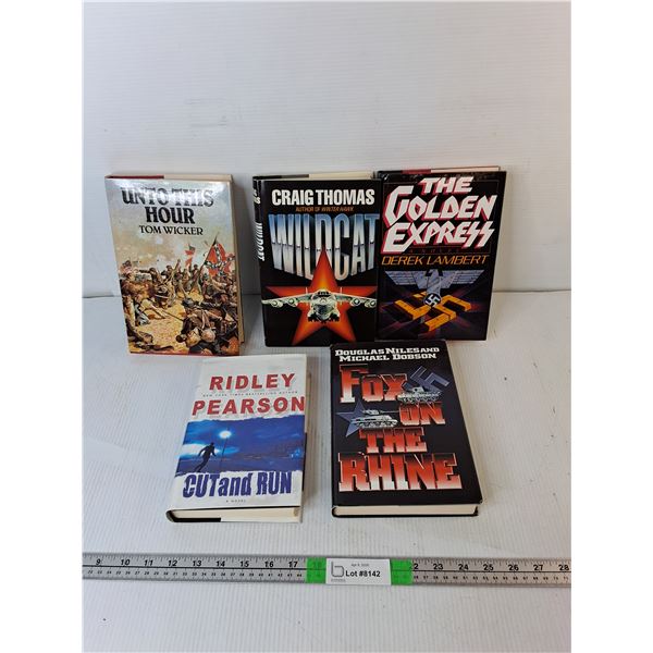 (5) War/Suspense Novels- Unto this Hour, The Golden Express, Fox on the Rhine, Misc.