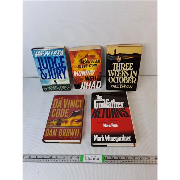 (5) Novels- The Godfather Returns, The Da Vinci Code, Judge & Jury, Misc.