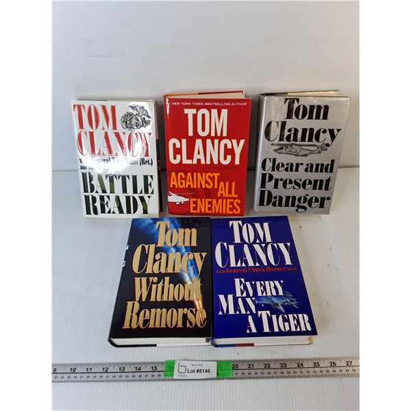 (5) Tom Clancy Novels- Against All Enemies, Without Remorse, Battle Ready, Misc.