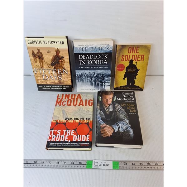 (5) War Books- My Share of the Task, Fifteen Days, One Soldier, Misc.