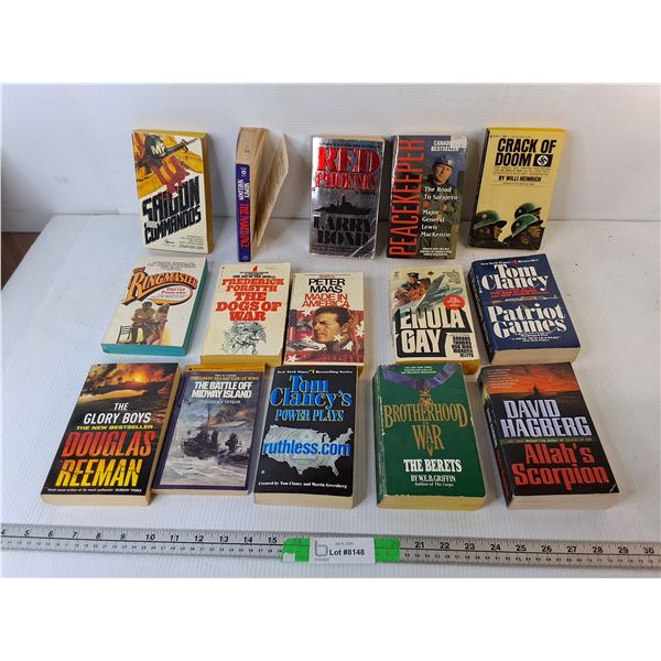 (15) Mostly Military Novels- Crack of Doom, Patriot Games, Brotherhood of War, Misc.