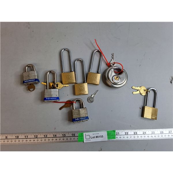 Master Lock, Brinks & Chinrose Padlocks with Keys