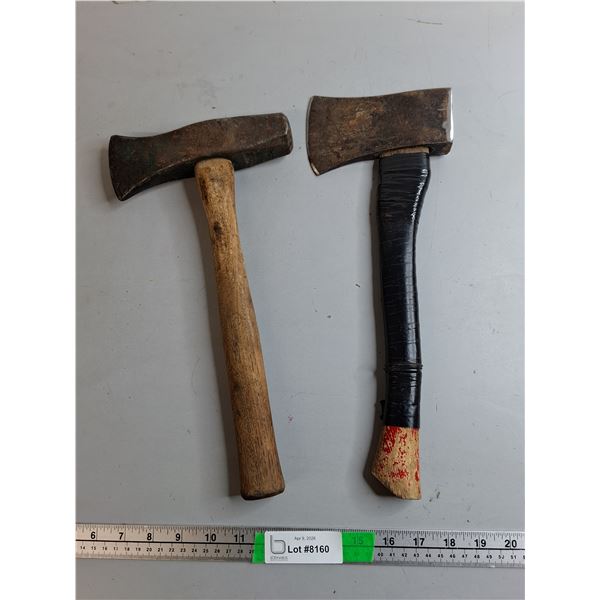 (2) Wooden Hatchets Up to 14.5"