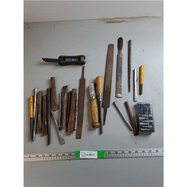 Hand Chisels/Punches, Files, Driver Bits/Nut Setters, Misc.