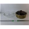 Image 1 : (2) Pyrex Glass Casserole Dishes & Holder