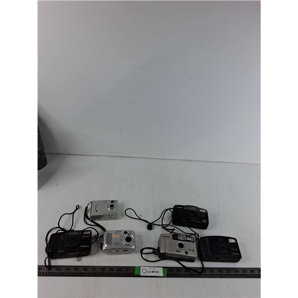 (6) Vintage Cameras- Minolta, Centrios, Kodak, Pentax, Canon ( all as is)