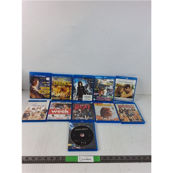 (11) Blueray Discs- The Rhythm Section, The Crazies, Underworld,  Love Happens, Misc