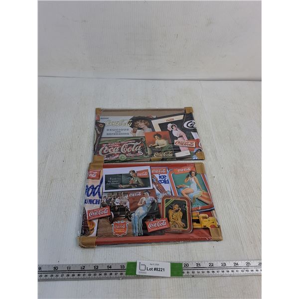 (2) Novelty Coca-Cola Signs 12"x8" ( as is)