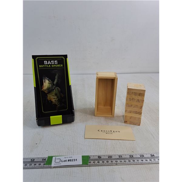 Bass Bottle Opener, Cross Iron Mills Jenga Set