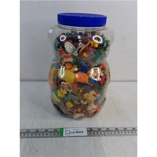 Large Plastic Container of Kinder Surprise and other Plastic Toys