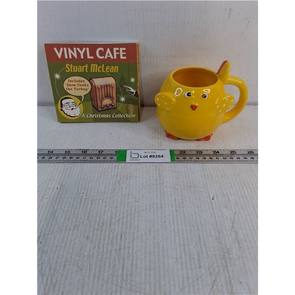 Decorative Easter Chick Mug and Vinyl Cafe-Christmas Collection 2 CD Set by Stuart McLean