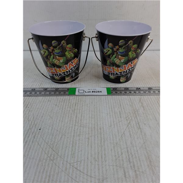 (2) Teenage Mutant Ninja Turtles Party Favors Metal Bucket