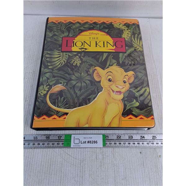Album Containing Lion King Trading Cards and Lion King Pogs-unknown if complete sets