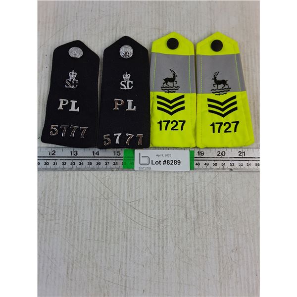 (2) Saskatoon Police Epaulettes and (2) Bright Yellow Law Enforcement Epaulettes