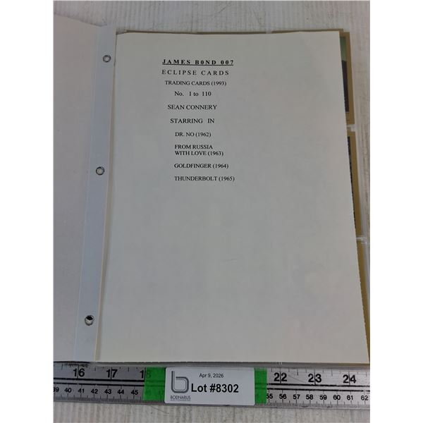 Vintage Collection of James Bond 007 Trading Cards