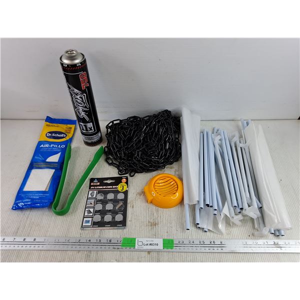 Dr. Scholls Air Pillo Insoles, Tongs, 750ml Butane Can , Plastic Chain, 3V Lithium Coin Batteries