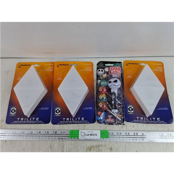 (3) 2 Pack Trilite Multicolor LED, Nightmare Before Christmas Pop Ups