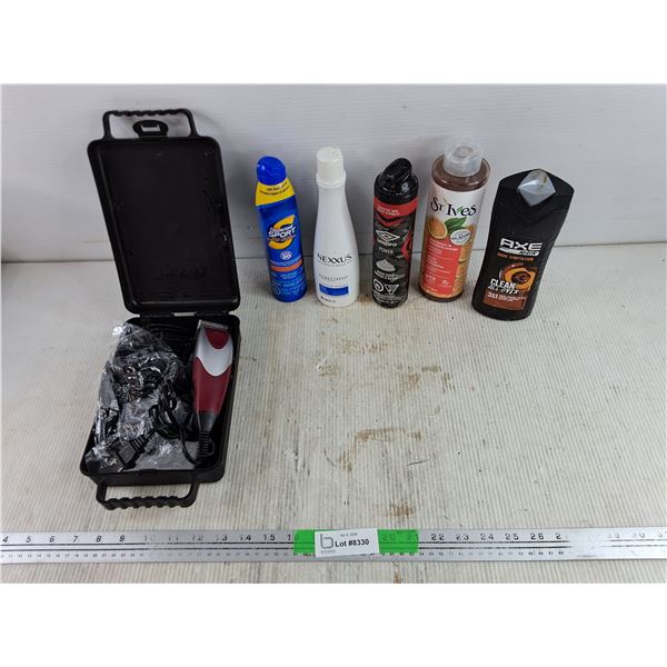 Wahl Hair Trimmer & Accessories - Powers On, As Is, Sunscreen, Body Wash, Axe Shampoo, Shaving Cream