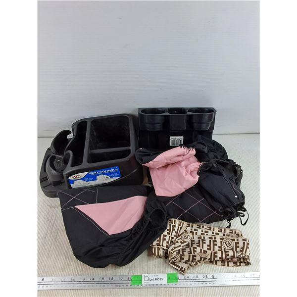 Seat Cover, Go Series Seat Console, Cup Holders