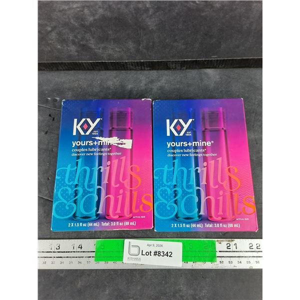 KY Yours+Mine Couples Lubricants - Sealed, Expires 2026/05 & 2026/03
