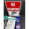 Image 5 : No Dumping Sign 10" x 7", Plastic Jaw Clips, TV Cables, Eyebrow Razors