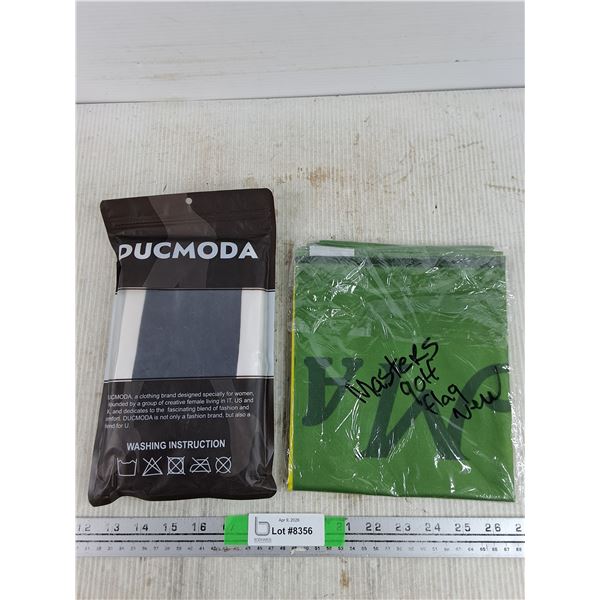 Ducmoda Women Sheer Tights, Masters Flag Golf Sports Garage Wall Banner - Sealed