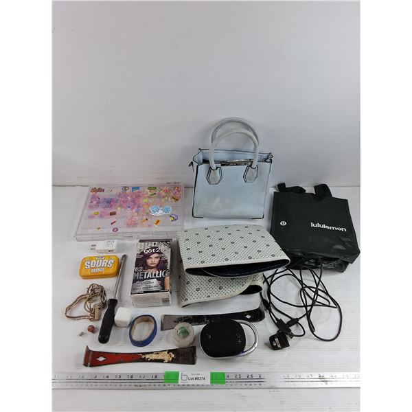 Beads & Beads Organizer, M69 Hair Dye, Small Purse, Portable Speaker, Screwdriver, Misc - As Is