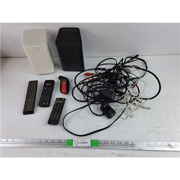 (2) WiFi Routers, Remotes, HDMI Cable, TV Cables, Misc - As Is