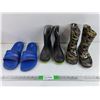 Image 1 : (2) Kids Rubber Boots - Size 1, Sandals - Size 12