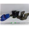 Image 4 : (2) Kids Rubber Boots - Size 1, Sandals - Size 12