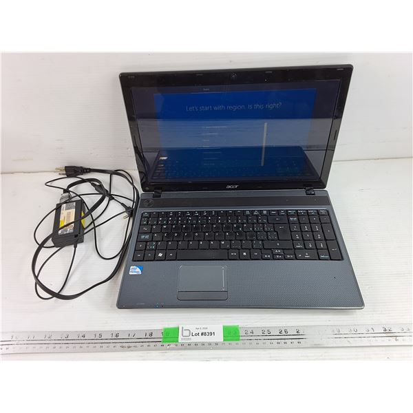 Acer 15" Laptop w/ Charger - Powers On, As Is