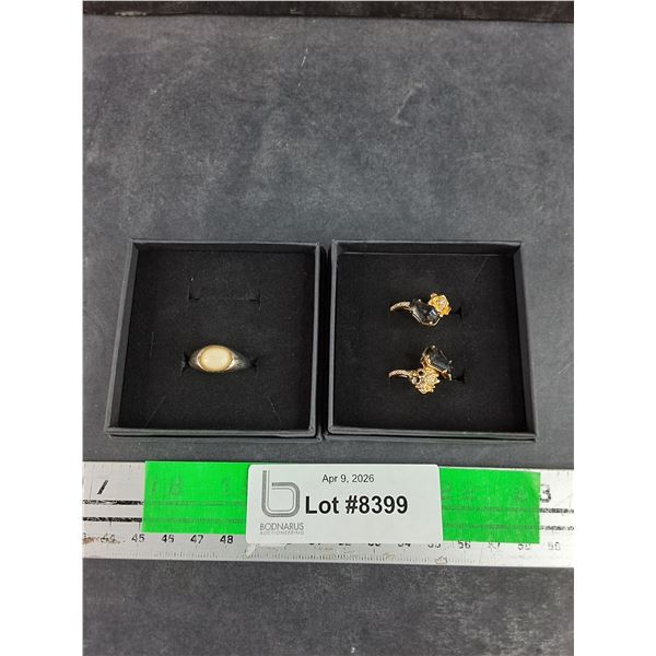 (3) Rings - Size 8, CANNOT AUTHENTICATE