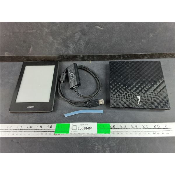 Kindle E Book, Vankyo USB Adapter, Asus CD Reader, Glue Stick - As Is