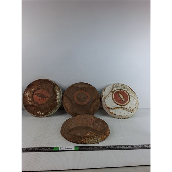 (4) Vintage Chevrolet Truck Hubcaps 11" ( as is) - PICK UP