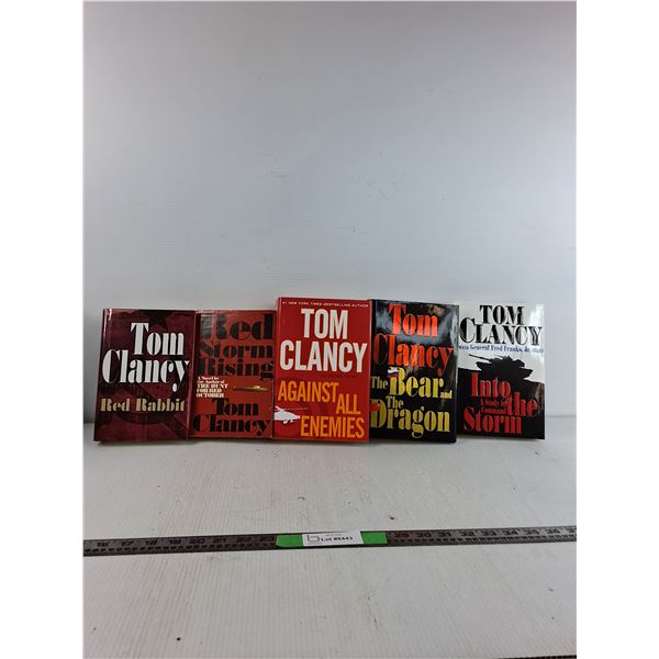 (5) Tom Clancy Books- Red Rabbit, Red Storm Rising, Against All Enemies, Misc