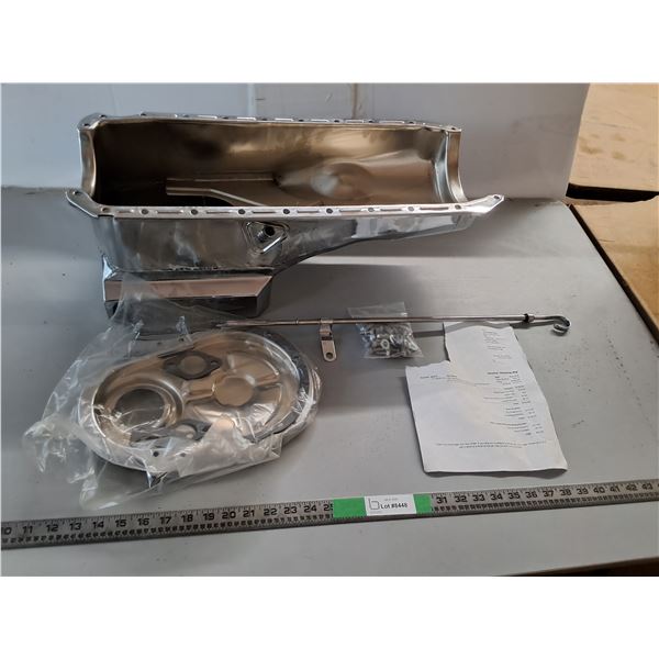 BBC Big Block Chevy Chrome 7 Quart Oil Pan Kit (NIB, as is, CANNOT SHIP)- 25"x 10"x9"