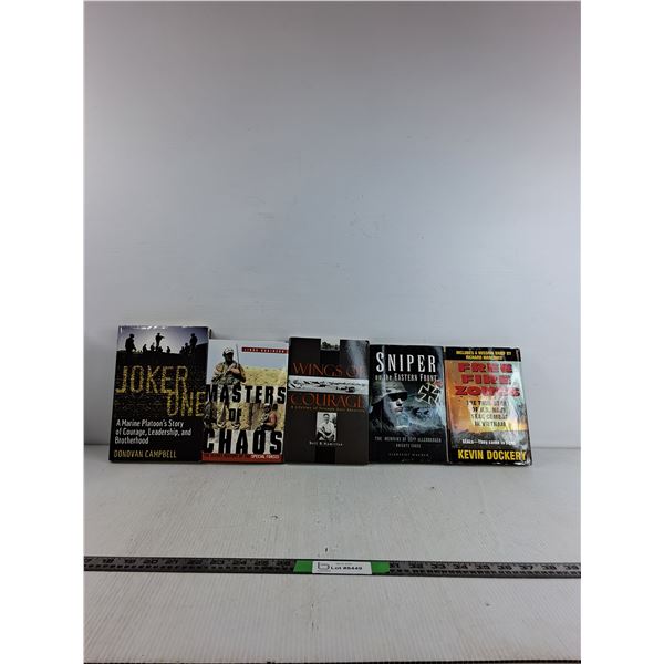 (5) Books- Joker One, Master Of Chaos, Wings Of Courage, Sniper, Free Fire Zones