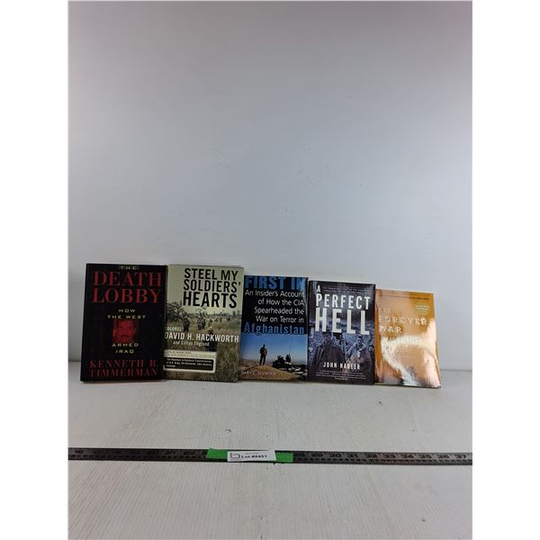 (5) Novels- Death Lobby, Steeel My Soldiers Hearts, Insiders Account, Perfect Hell, The Forever War
